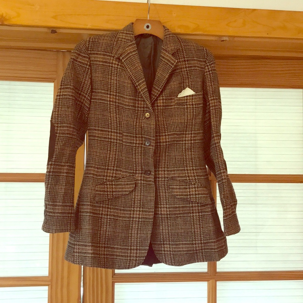 Vintage plaid horseriding blazer sz s/m wool